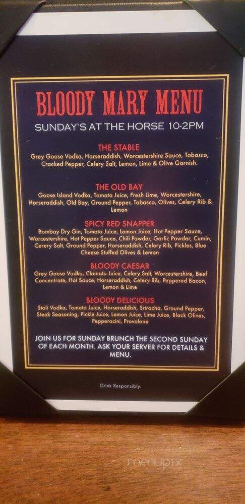 Horse - Sellersville, PA menu_pic