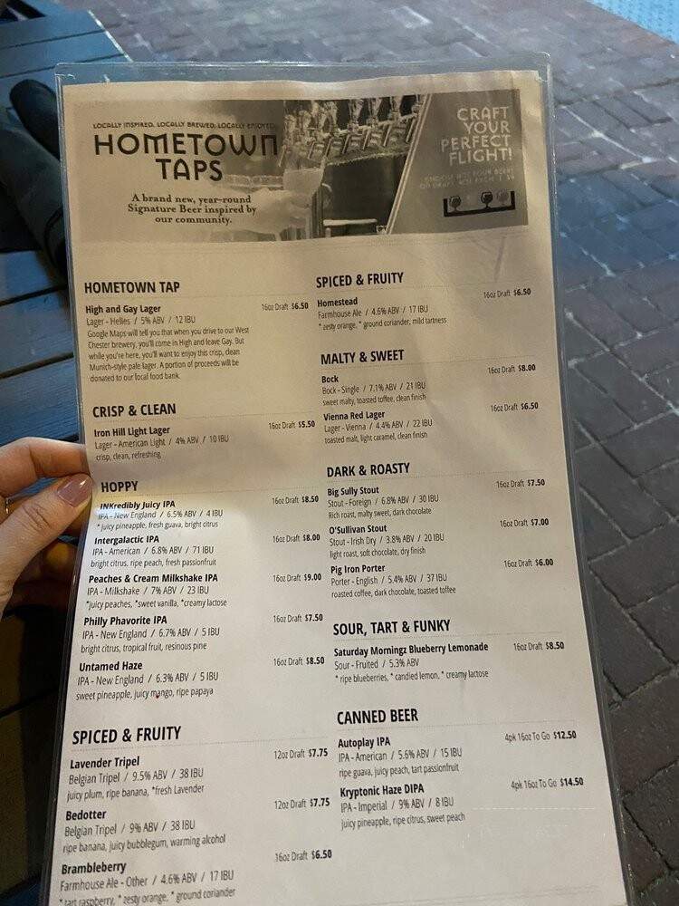 Iron Hill Brewery & Restaurant - West Chester, PA menu_pic