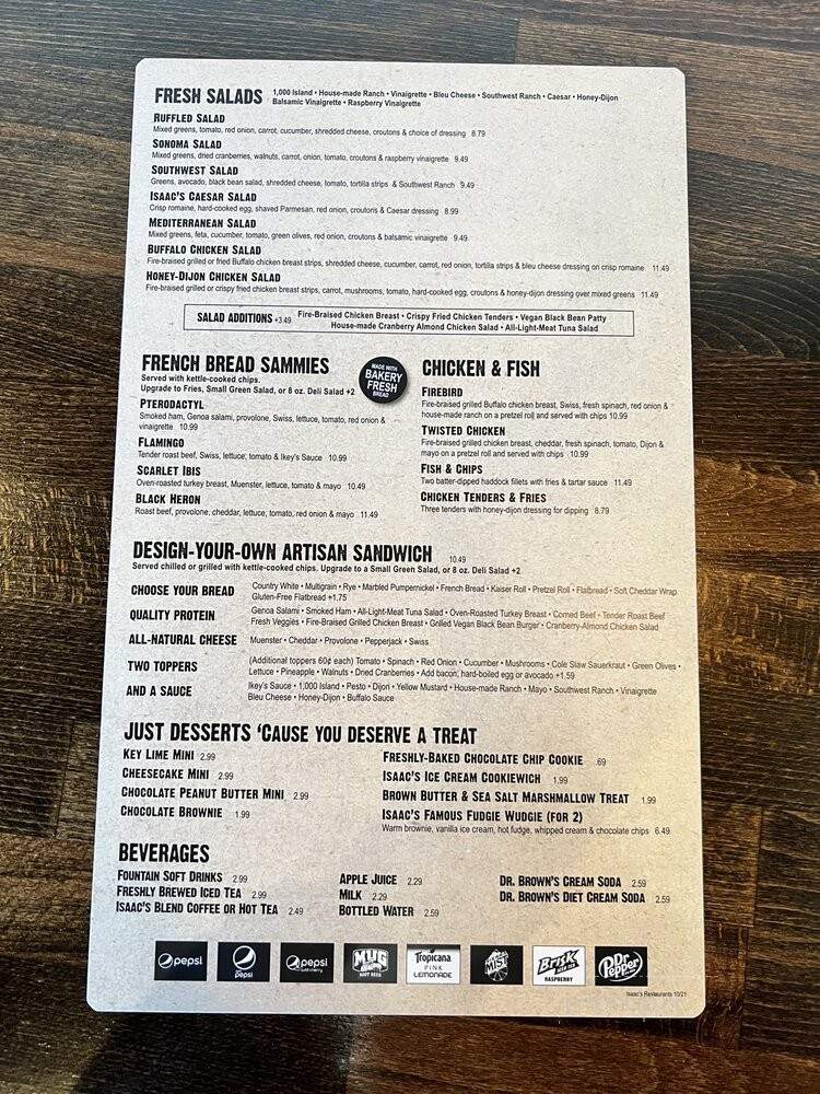 Isaac's Restaurant & Deli - Lemoyne, PA menu_pic