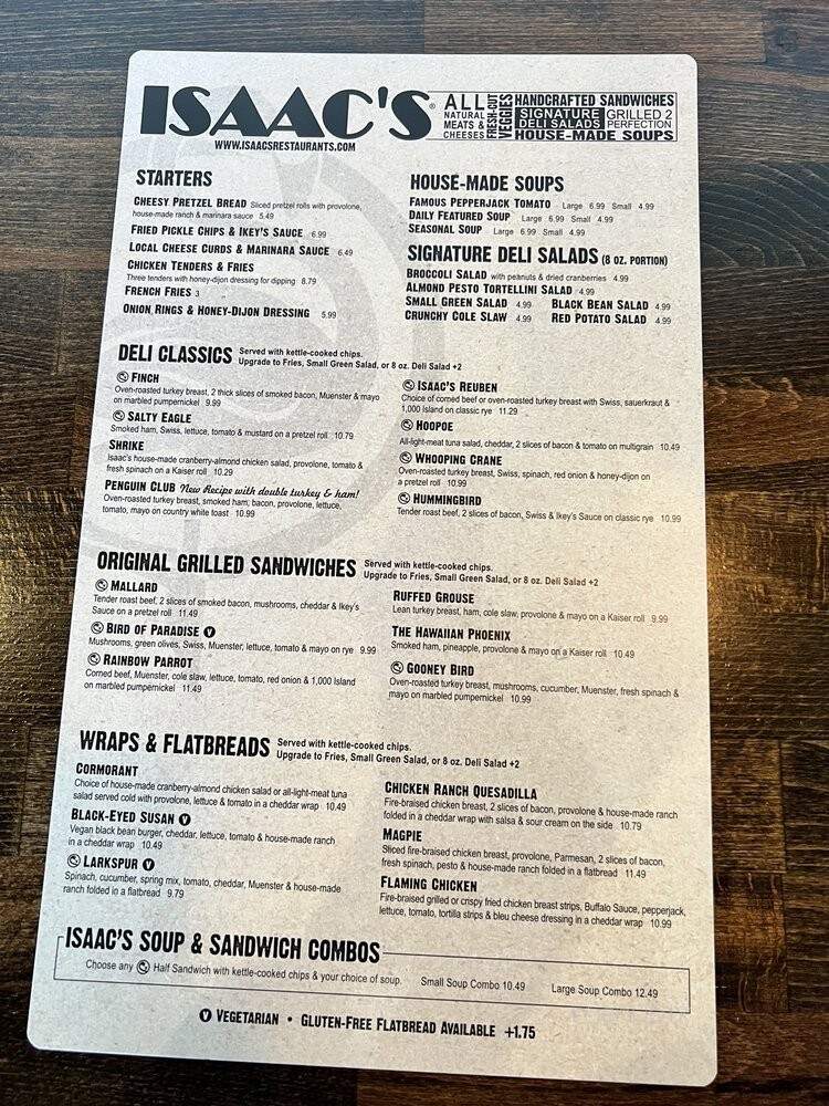 Isaac's Restaurant & Deli - Lemoyne, PA menu_pic