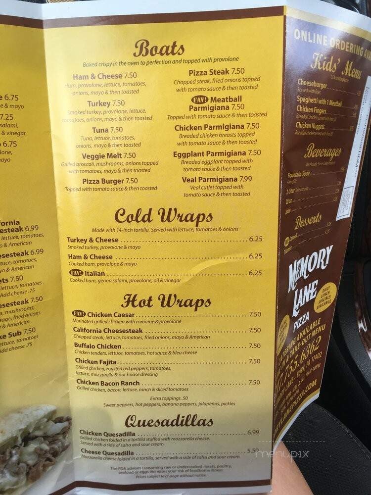 Jim & Nena's Pizzeria - York, PA menu_pic