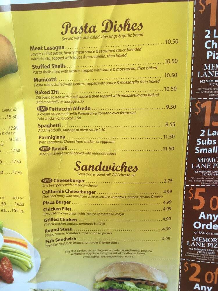 Jim & Nena's Pizzeria - York, PA menu_pic