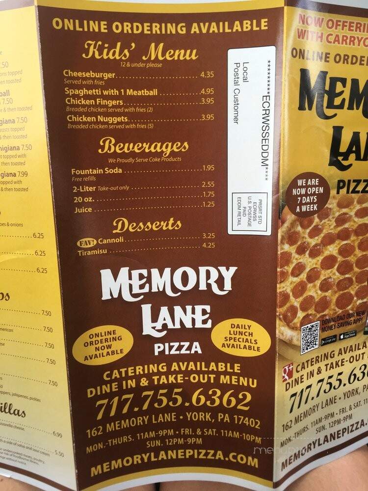 Jim & Nena's Pizzeria - York, PA menu_pic