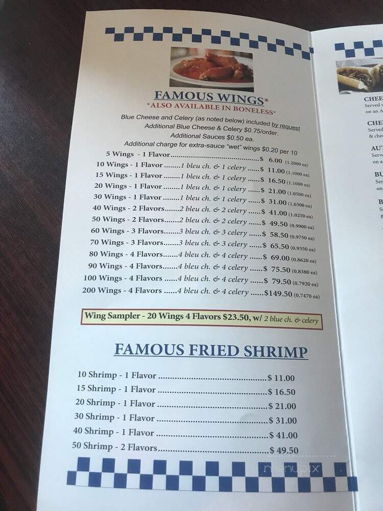 Joe's Famous Wings & Weiners - Leola, PA menu_pic