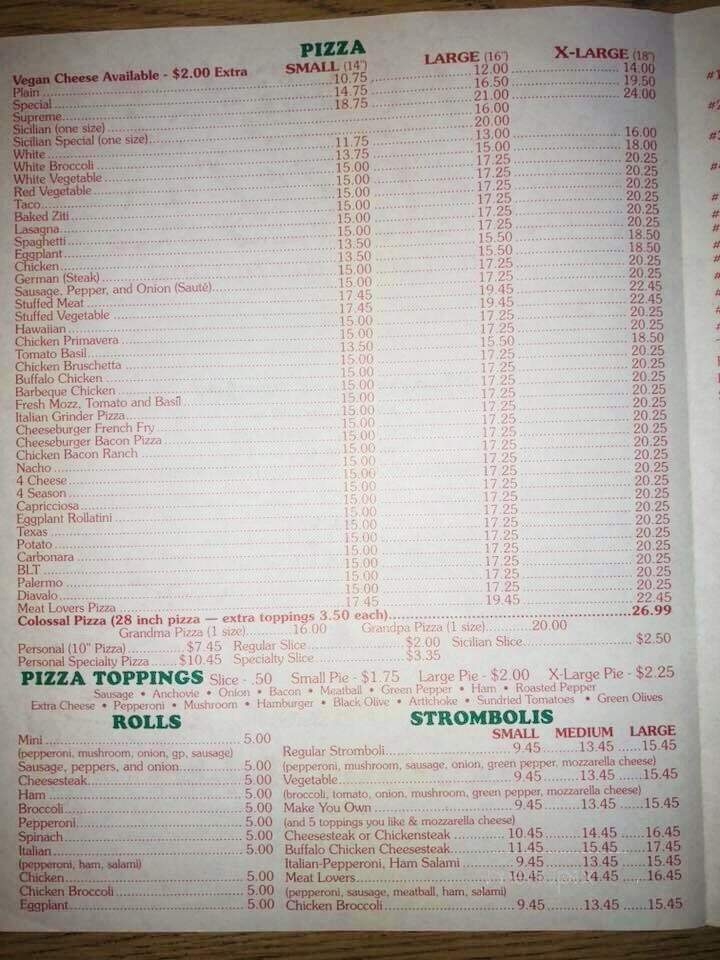 Joe's Pizza - Trexlertown, PA menu_pic