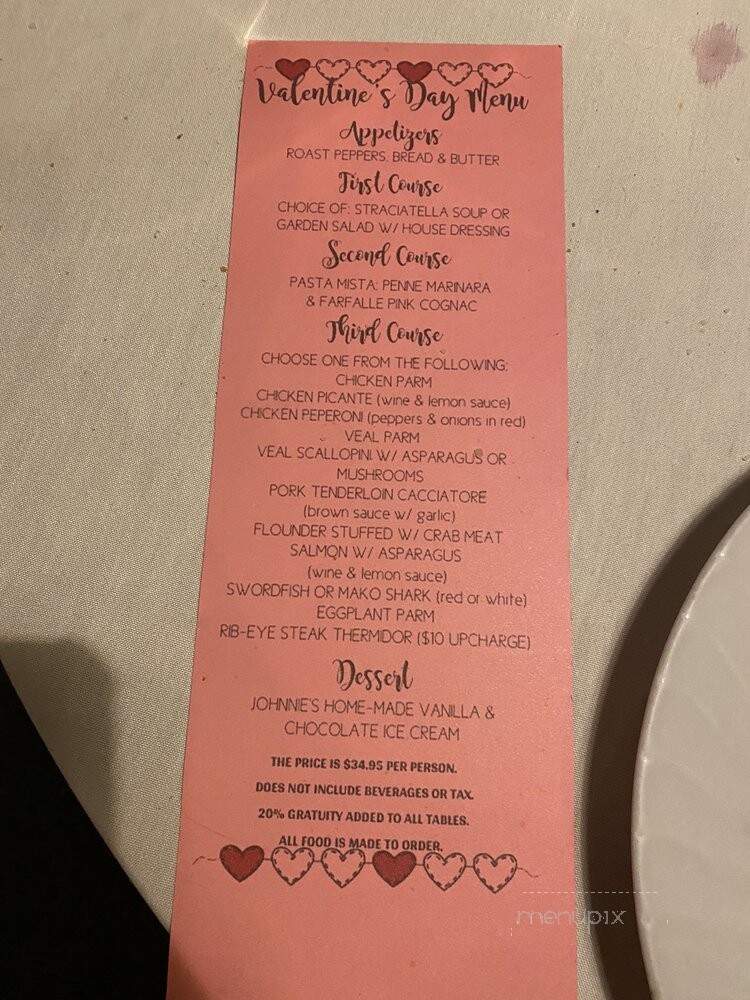 Johnnie's Fine Italian Cousine - Philadelphia, PA menu_pic