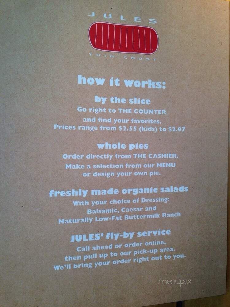 Jules Thin Crust - Doylestown, PA menu_pic