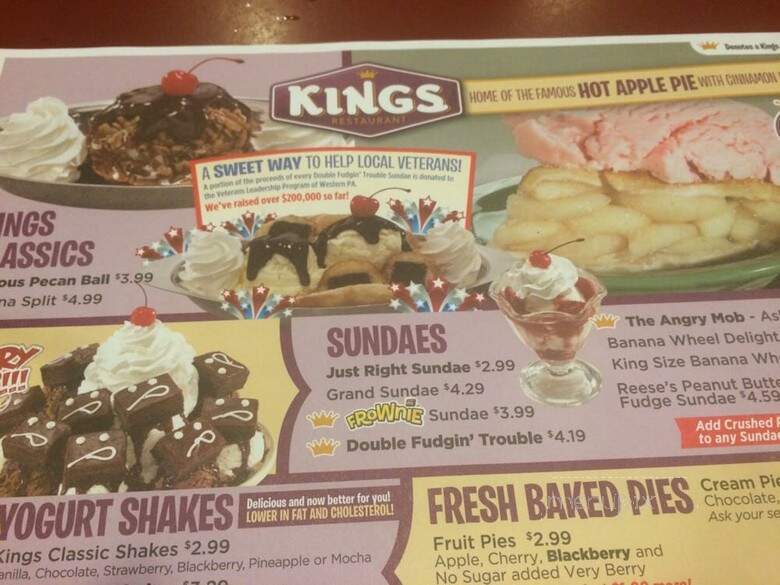 Kings Family Restaurants - Altoona, PA menu_pic