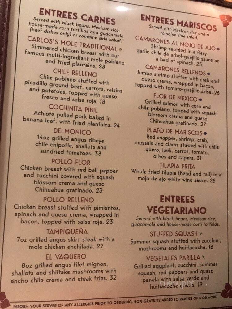 Las Bugambilias - Philadelphia, PA menu_pic