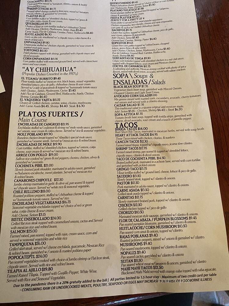 Las Cazuelas - Philadelphia, PA menu_pic