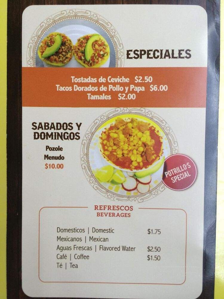 Los Potrillos Taqueria - Norristown, PA menu_pic