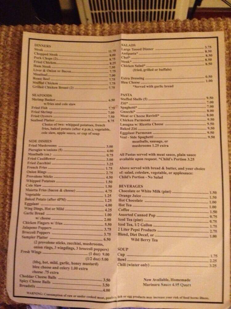 Maietta Restaurant - Pittsburgh, PA menu_pic