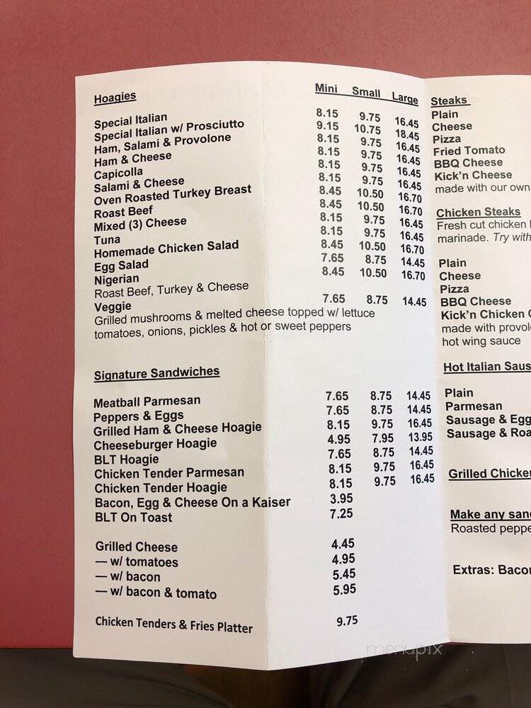 Michael's Sandwich Shop - Woodlyn, PA menu_pic