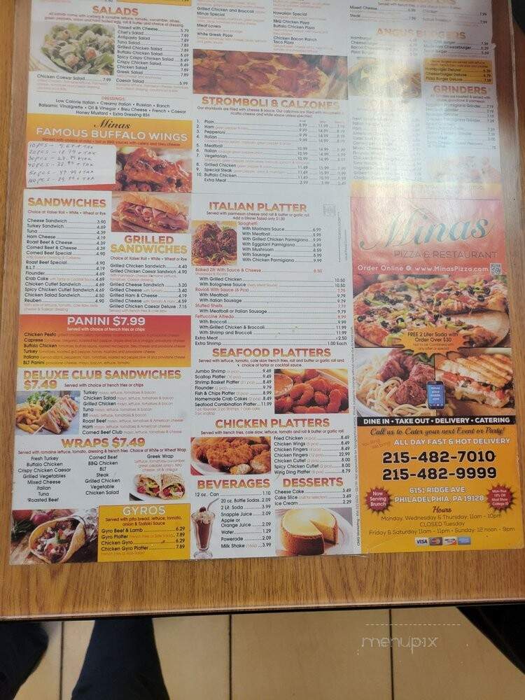 Minas Pizza - Philadelphia, PA menu_pic