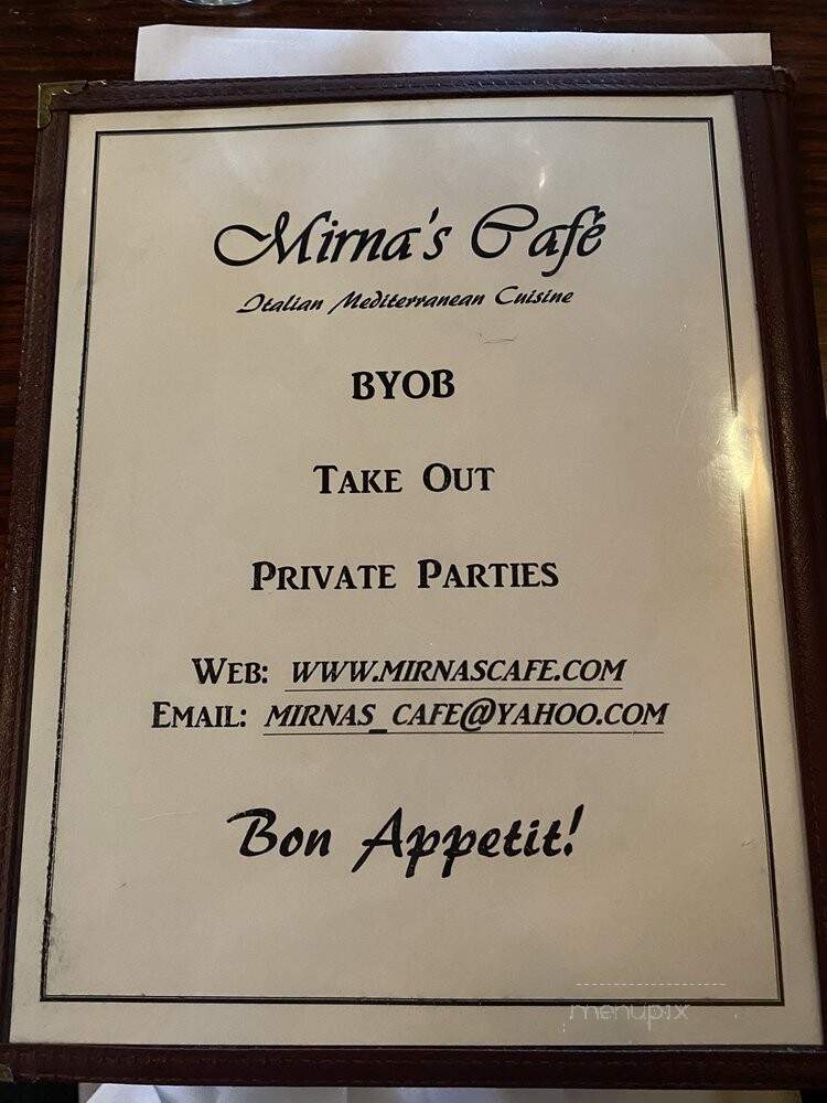 Mirna's Cafe - Blue Bell, PA menu_pic