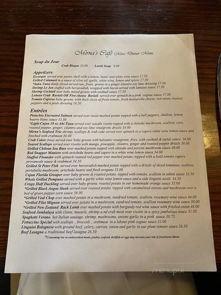 Mirna's Cafe - Blue Bell, PA menu_pic