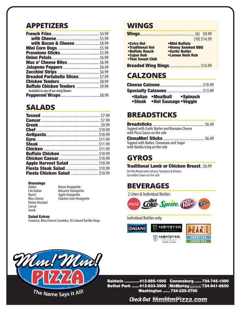 Mmmm Pizza - Bethel Park, PA menu_pic