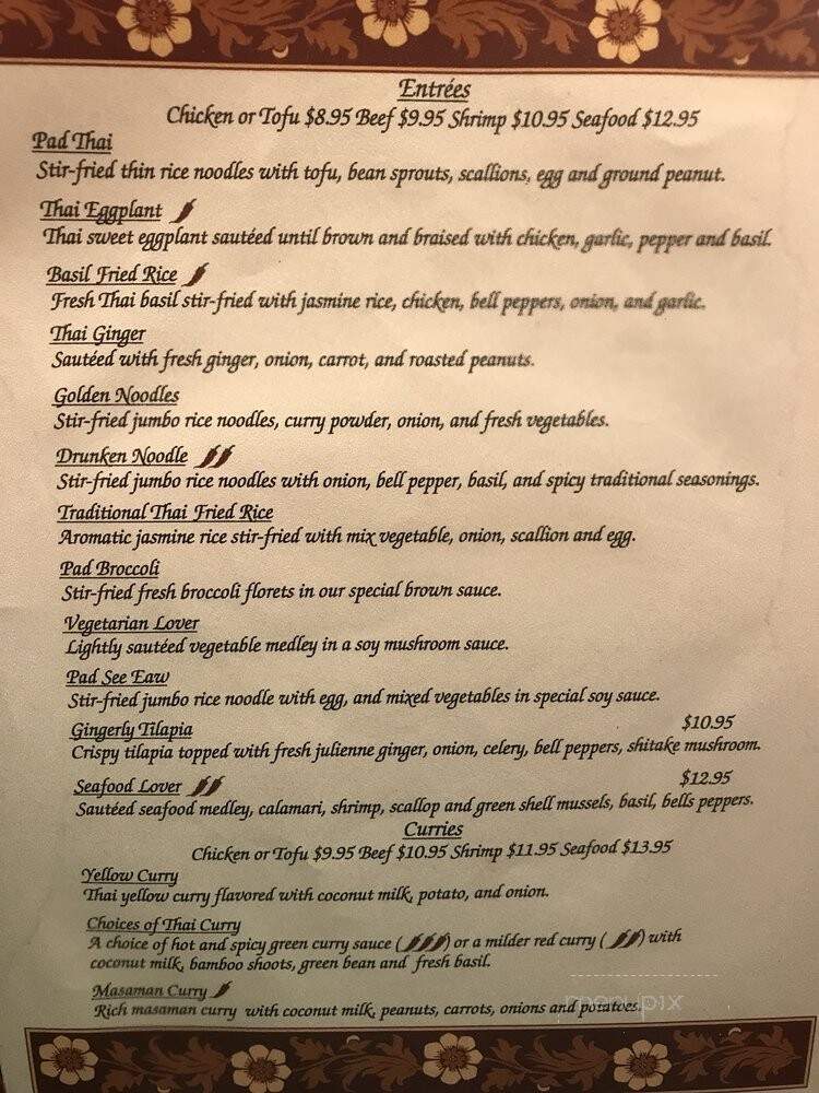 Nadia Thai Cuisine - Media, PA menu_pic