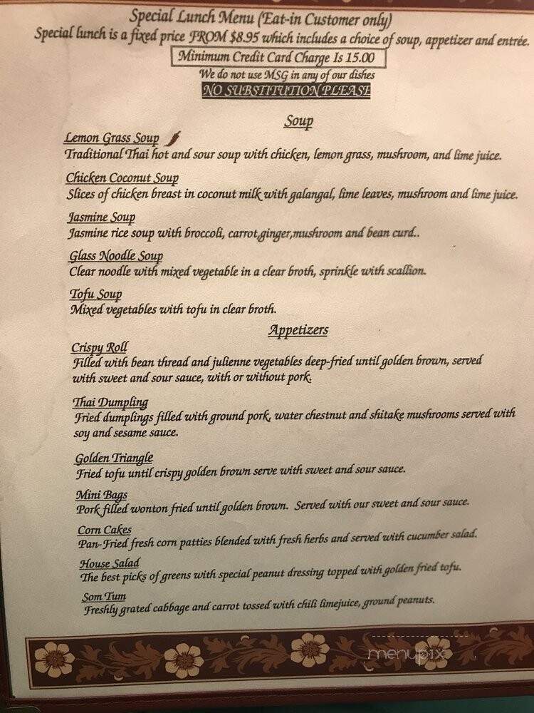 Nadia Thai Cuisine - Media, PA menu_pic