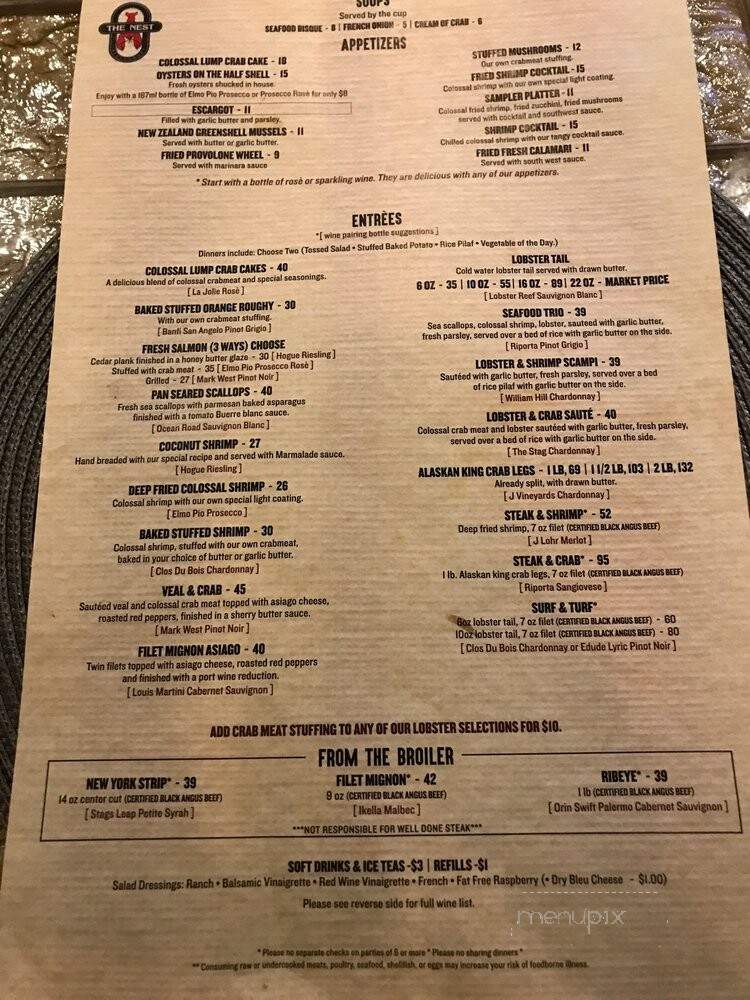 Nest - Jeannette, PA menu_pic