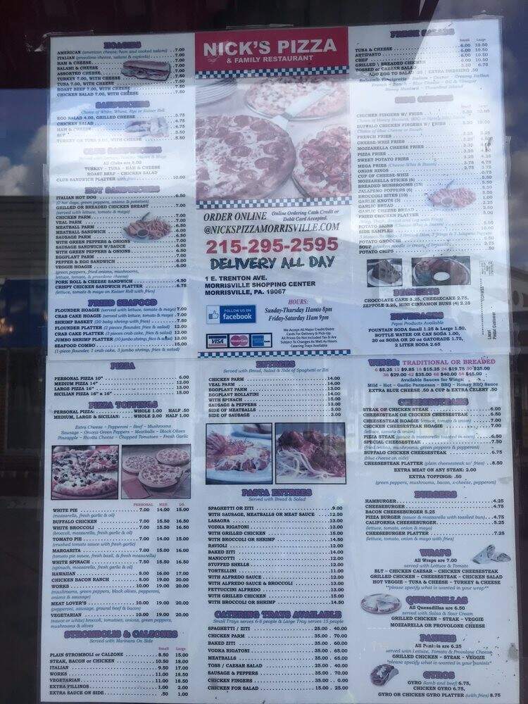 Nick's Pizza & Family Restaurant - Morrisville, PA menu_pic