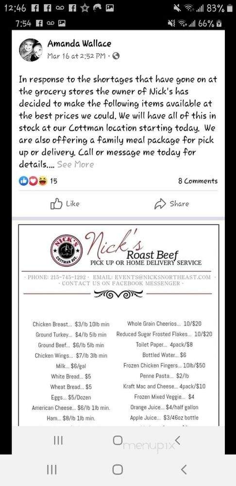 Nick's Roast Beef Of Cottman - Philadelphia, PA menu_pic