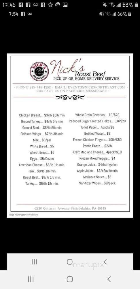 Nick's Roast Beef Of Cottman - Philadelphia, PA menu_pic