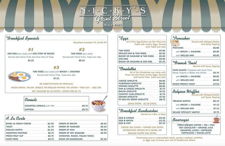 Nicky's Grant Street - Pittsburgh, PA menu_pic