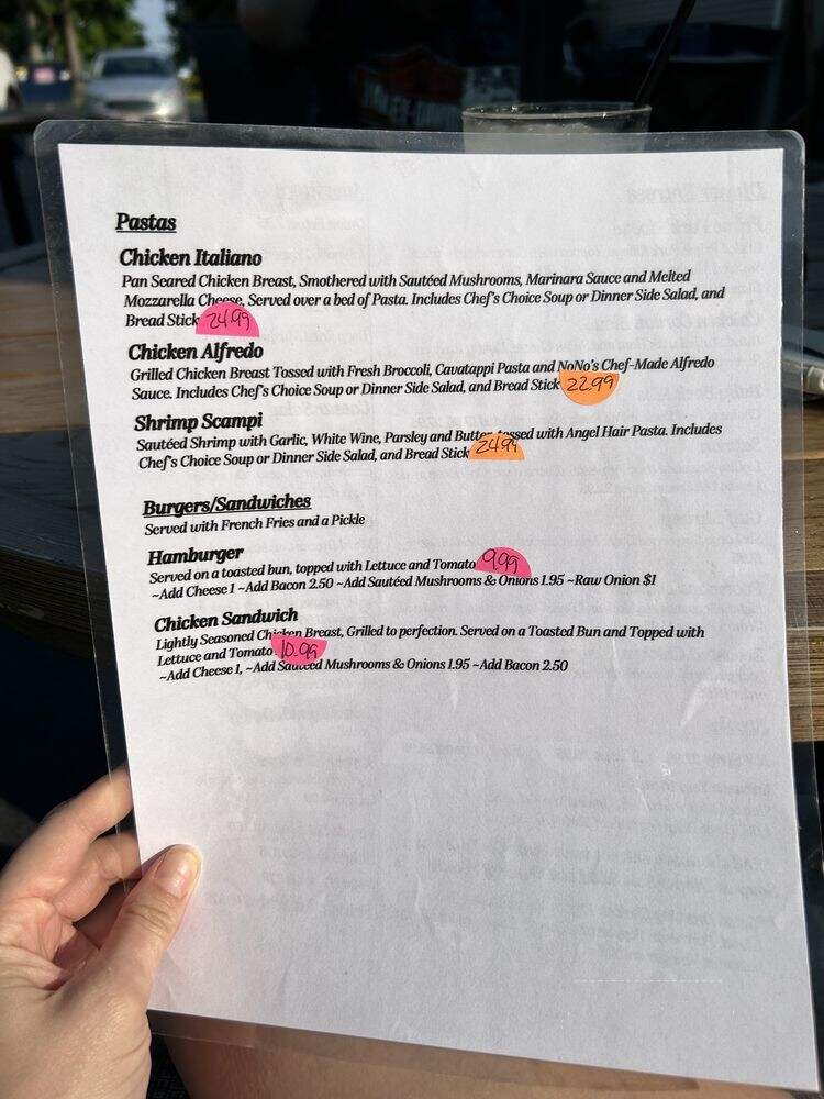 Nono's Restaurant & Bar - Wilkes Barre, PA menu_pic