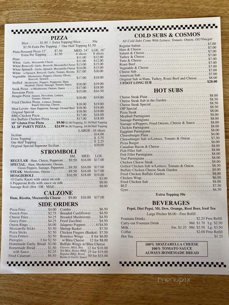 Original Italian Pizza - Bloomsburg, PA menu_pic