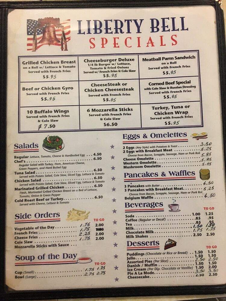 Original Liberty Bell Restaurant - Philadelphia, PA menu_pic