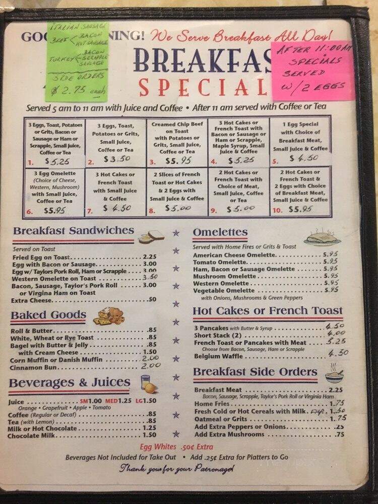 Original Liberty Bell Restaurant - Philadelphia, PA menu_pic