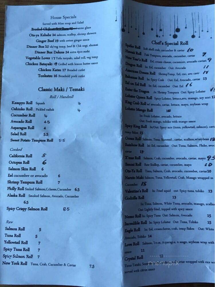 Ota-Ya Japanese Restaurant - Newtown, PA menu_pic