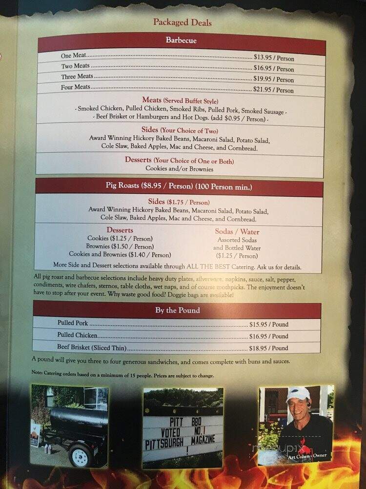 Pittsburgh Bar B Que Co - Pittsburgh, PA menu_pic