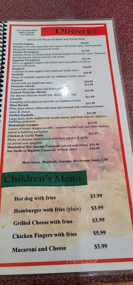 Pizza Roma - Cranberry Township, PA menu_pic
