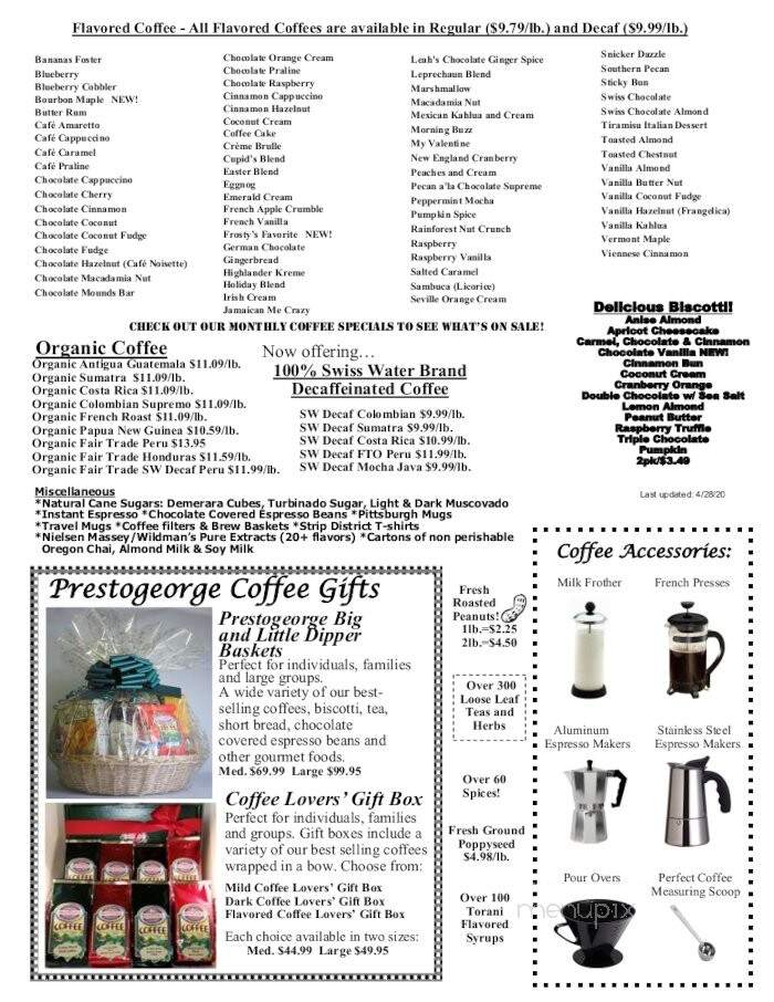 Prestogeorge Fine Foods - Pittsburgh, PA menu_pic