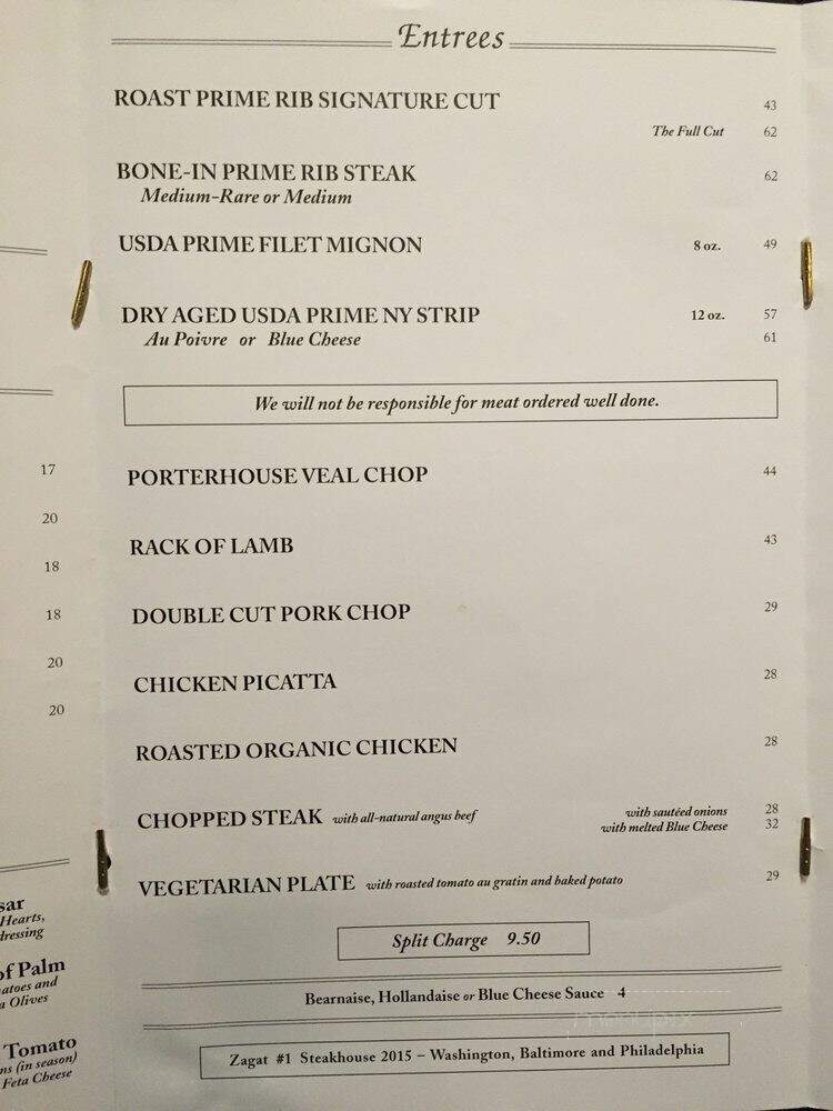 Prime Rib - Philadelphia, PA menu_pic