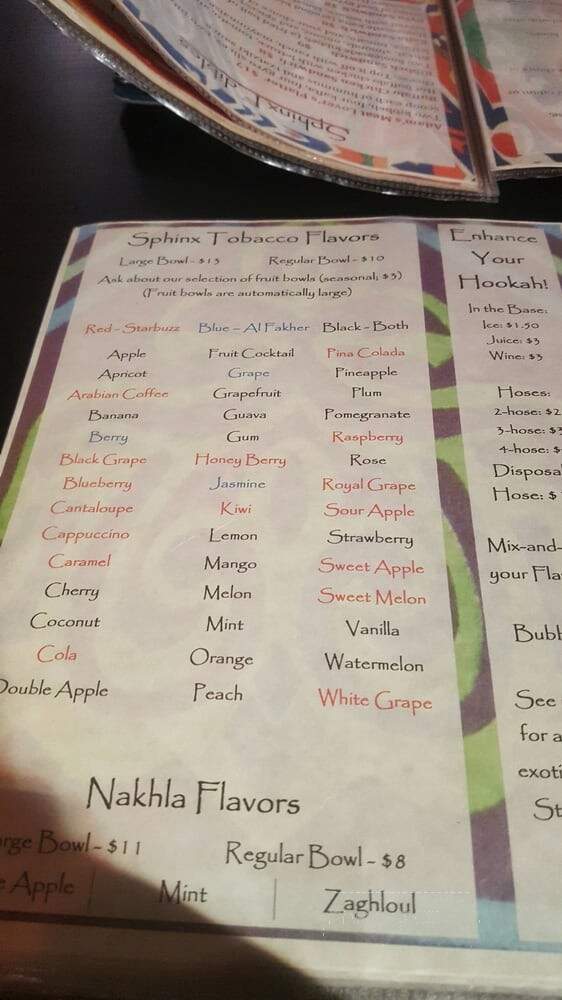 R & A Sphinx Cafe - Pittsburgh, PA menu_pic