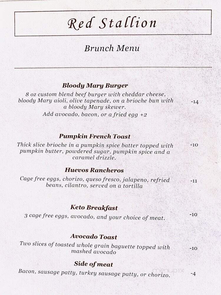 Red Stallion - Hatboro, PA menu_pic