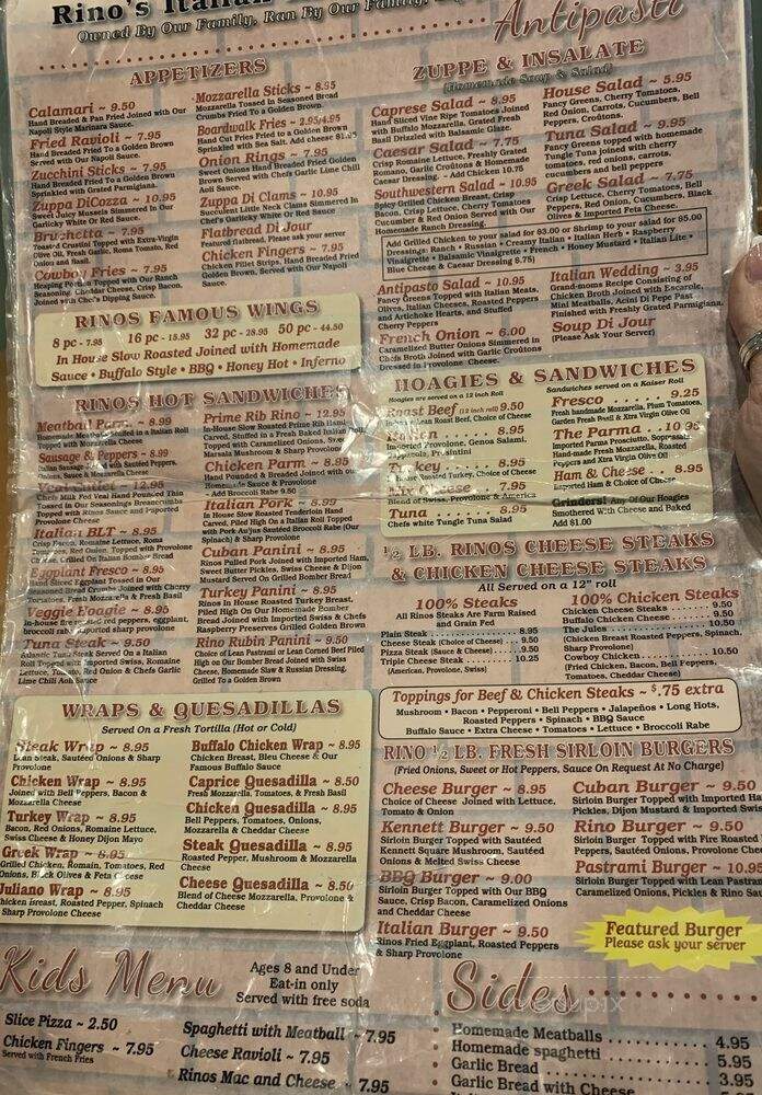 Rino's Pizza - Downingtown, PA menu_pic