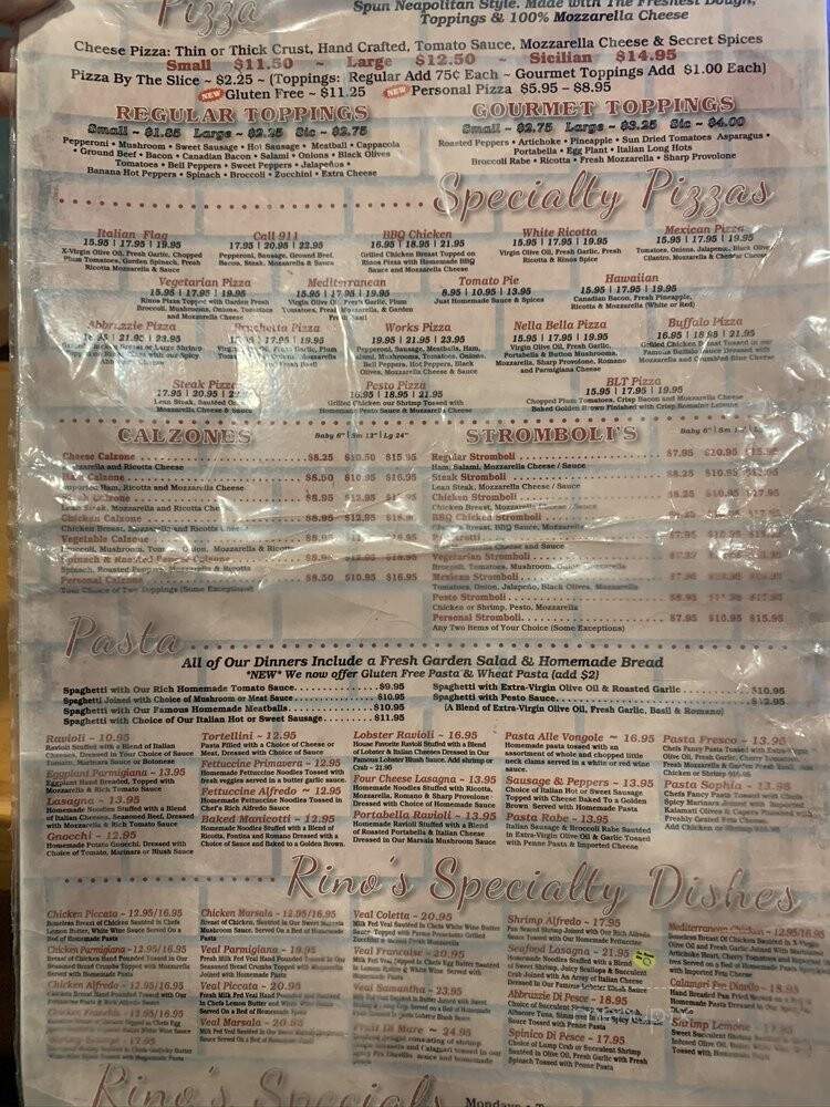 Rino's Pizza - Downingtown, PA menu_pic