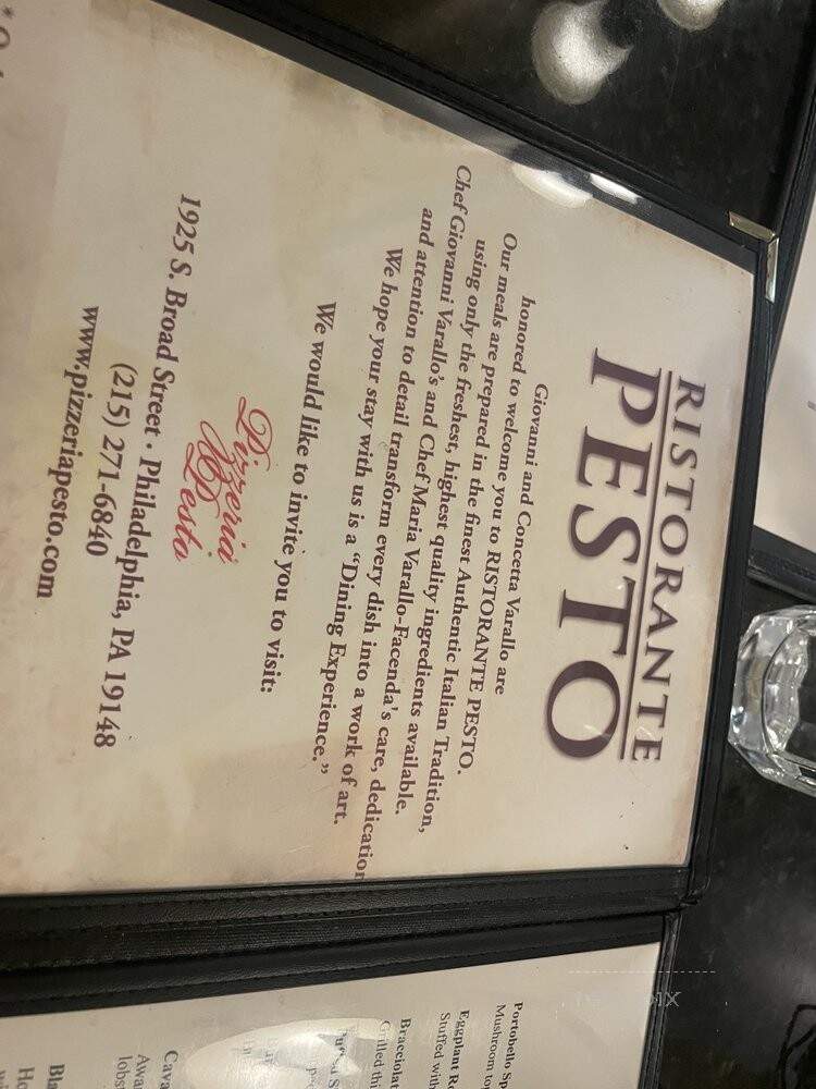 Ristorante Pesto - Philadelphia, PA menu_pic