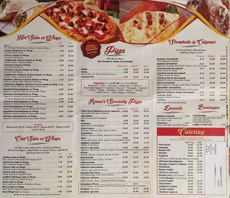 Rocco's Pizzeria & Italian Restaurant - Hellertown, PA menu_pic