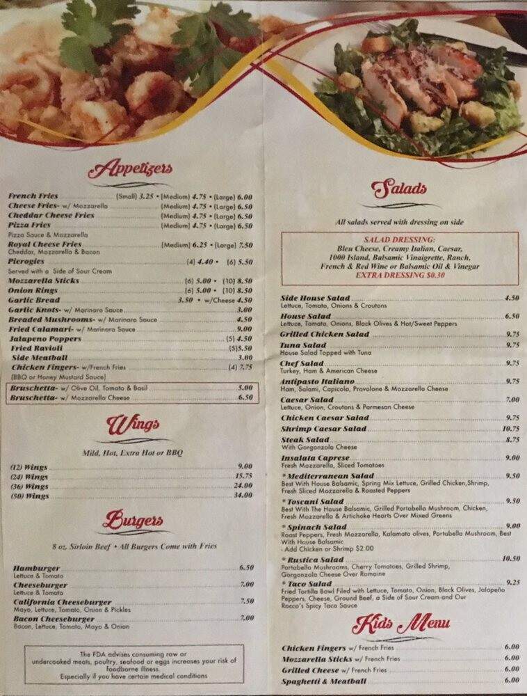 Rocco's Pizzeria & Italian Restaurant - Hellertown, PA menu_pic