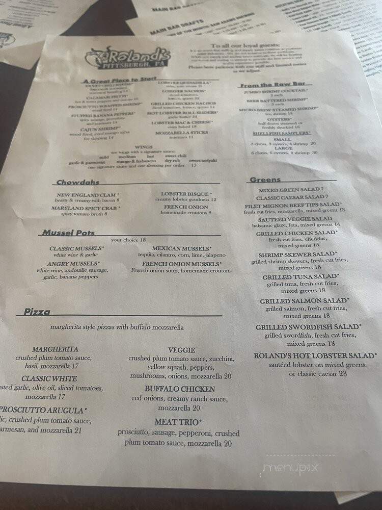 Roland's Seafood Grill - Pittsburgh, PA menu_pic