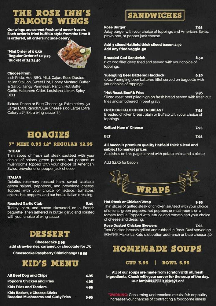 Rose Inn - Indiana, PA menu_pic