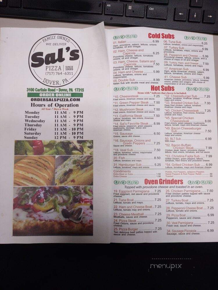Sal's Pizza & Italian Restaurant - Dover, PA menu_pic
