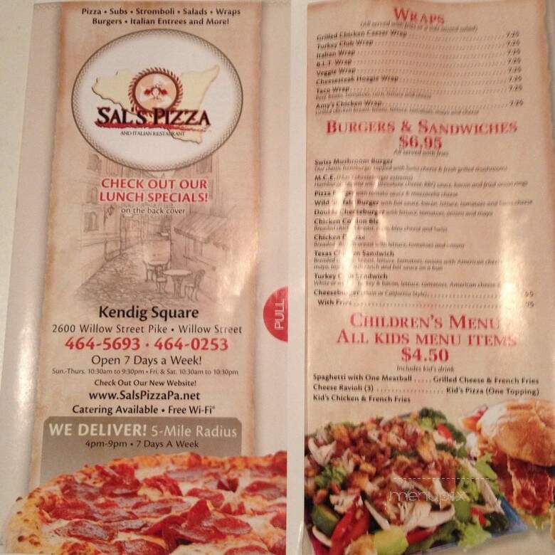 Sal's Restaurant & Pizzeria - Willow Street, PA