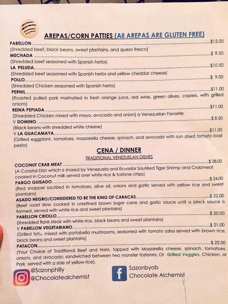 Sazon Restaurant & Cafe - Philadelphia, PA menu_pic