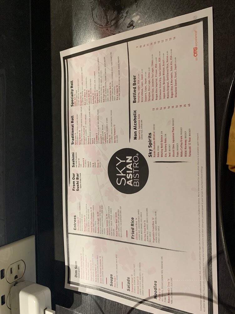Sky Asian Bistro - Philadelphia, PA menu_pic